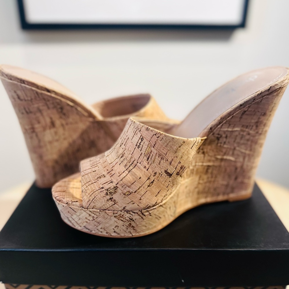 Natural Cork Platform Wedge Sandals I Women’s 9 1/2